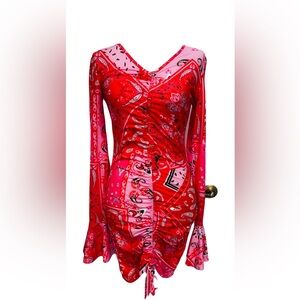 Bodycon Drawstring  Dress Small